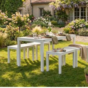 Samoa 5 Piece Patio / Outdoor Table and Bench Set