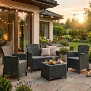 Lido Terrace 3 Piece Rattan Patio / Balcony Set