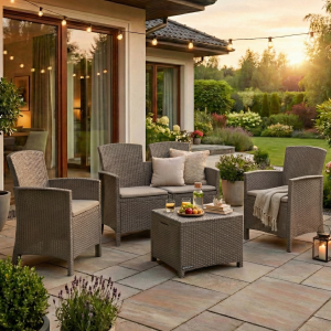 Lido Terrace 3 Piece Rattan Patio / Balcony Set