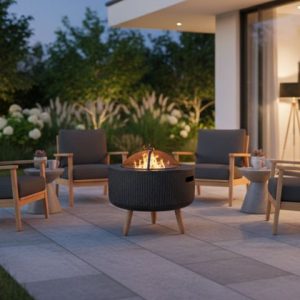 Enji Wood Fire Pit With BBQ Function (Lightweight)