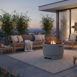 Adra Wood Fire Pit with BBQ Function